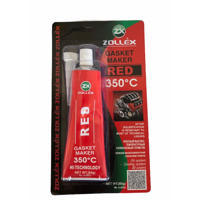 Герметик силіконовий для ремонту прокладок червоний Золекс блістер 85г / 12