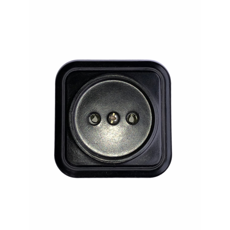 Розетка зовнішня Квадрат карболитова/латунь/керамика 10A Біла Церква Біла S 1220 7/210