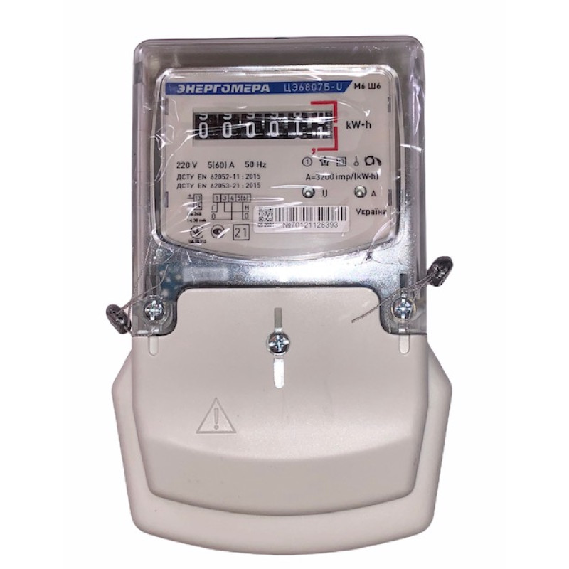 Електронний лічильник ЦЭ6807Б-U K 1 220В 5-60A М6Ш6 (1Ф в шафу) 