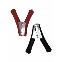 Затиск для клем 100А хром (ЧЕРВОНИЙ + ЧОРНИЙ) 