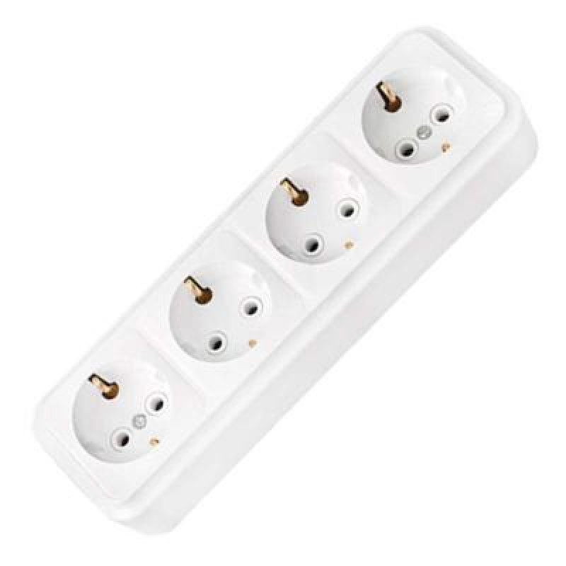 Розетка для відкритої установки 4-я із заземленням Bylectrica РА16-245