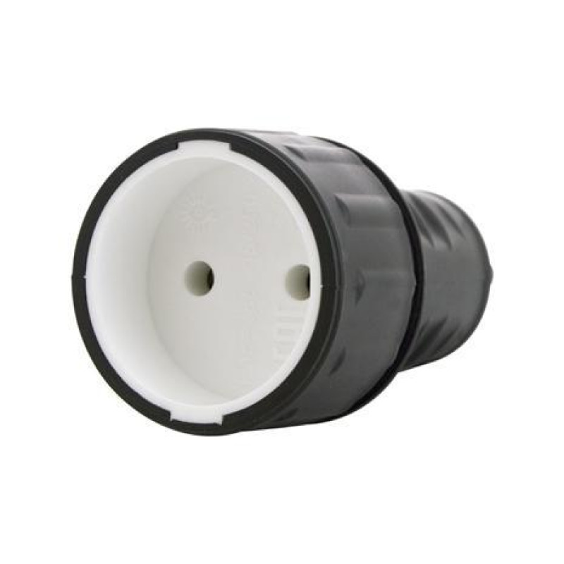 Розетка переносна без заземлення 16А IP20 чорна  Р16-386