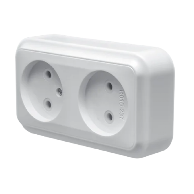 Розетка зовнішня 2-я MARSHEL Maglev біла RO16-237   