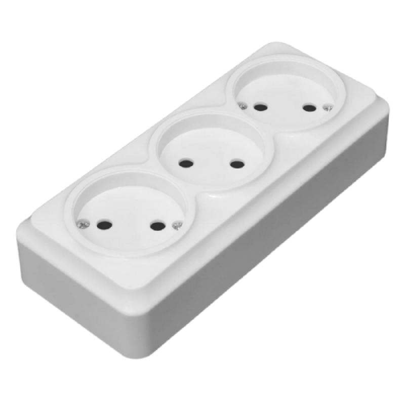 Розетка зовнішня 3-я АБС/латунь  LIDER 