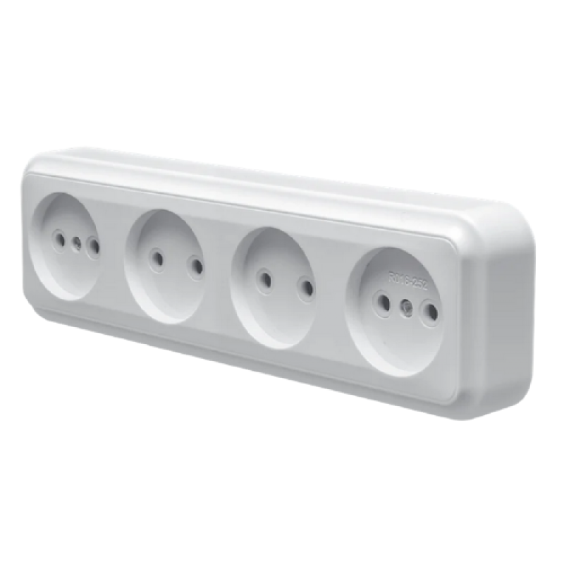 Розетка зовнішня 4-а MARSHEL Maglev біла RO16-252   