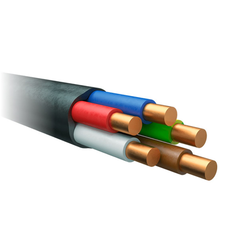 Кабель ВВГ нг LS 5*10 ЧОРНИЙ 