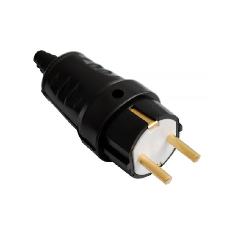 Вилка для подовжувача бризкозахисна гумова 250В 16А Bylectrica В16-362