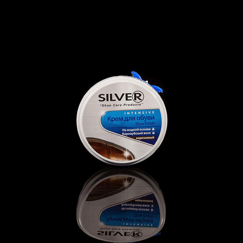Крем для взуття Silver 50мл металева банка Коричневий Туреччина / 48
