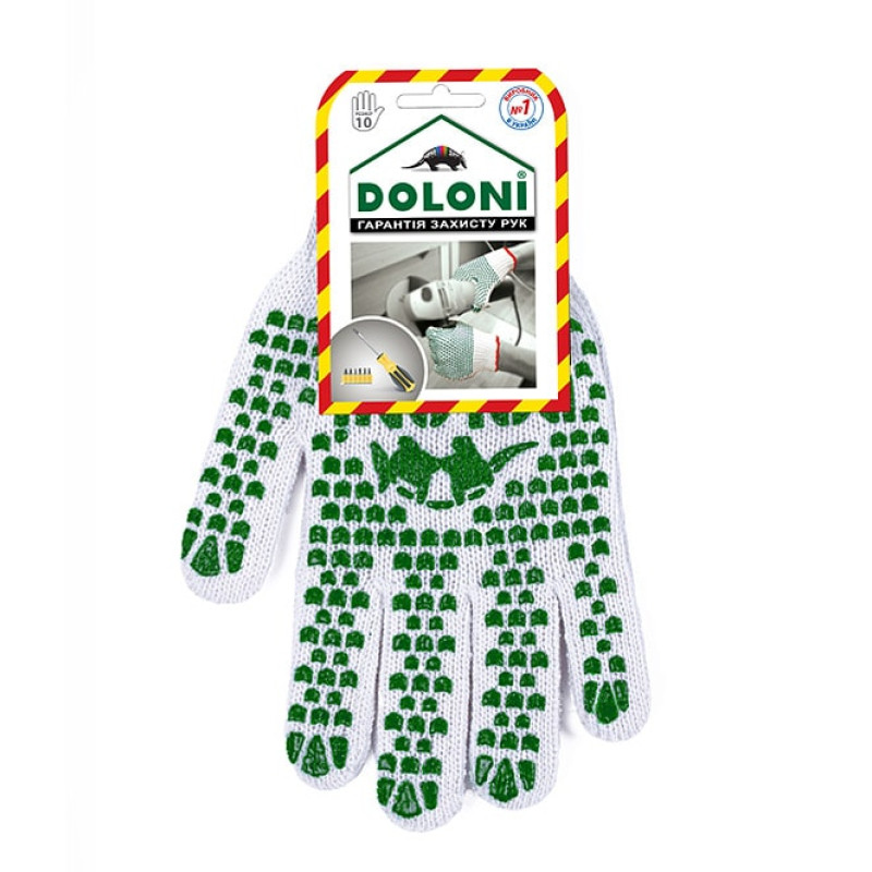 Перчатка Днепр Арт 577 з ПВХ білосніж біла 7 клас 10/300