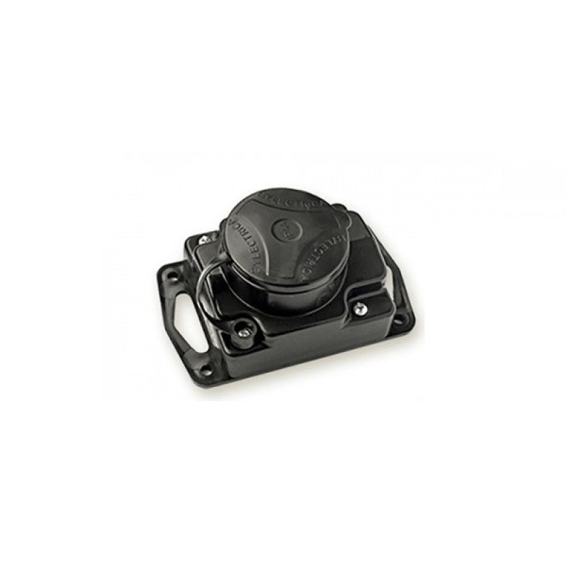 Розетка переносна із заземленням  бризкозахисна з кришкою 250В 16А IP44 Bylectrica Р16-413 чорна