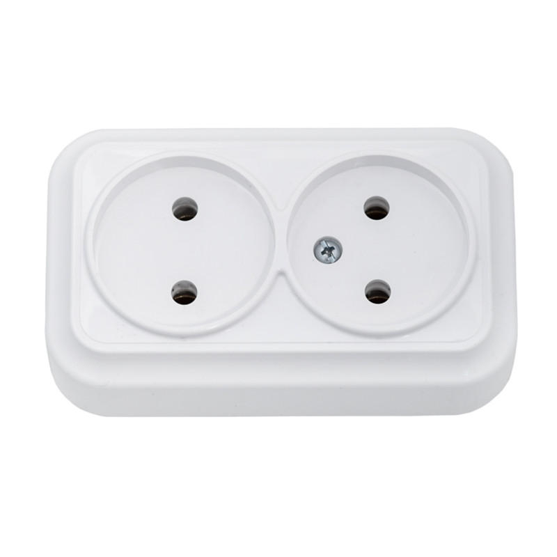 Розетка зовнішня 2-я Bylectrica Варіант біла РА16-0141