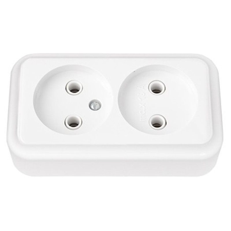 Розетка зовнішня 2-а Bylectrica Пралеска біла РА16-260