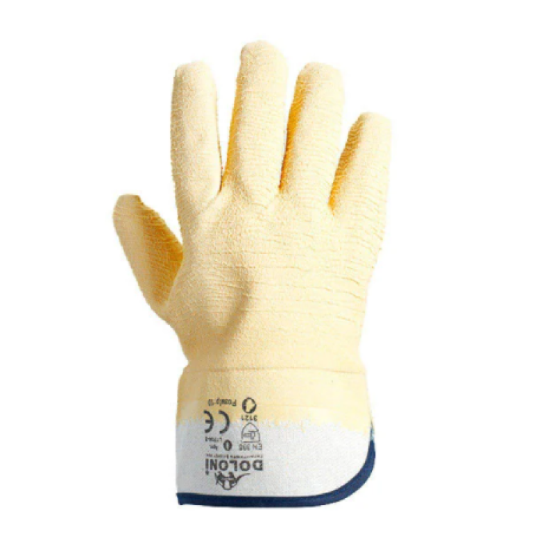 Перчатка Днепр Арт 4500 робочі латекс, повний  облив, ребристі, з підкладкою, манжет крага