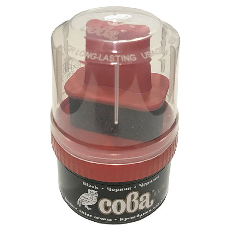 Крем для взуття Сова-LUX 50мл пластикова банка Чорний Болгарія / 100