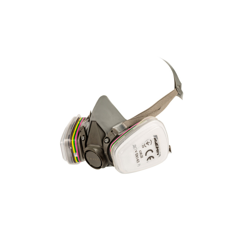 Напівмаска сіра ТПЕ+ABS, кріплення на голові в 4-х точках,/ PROMASK розмір M 6200