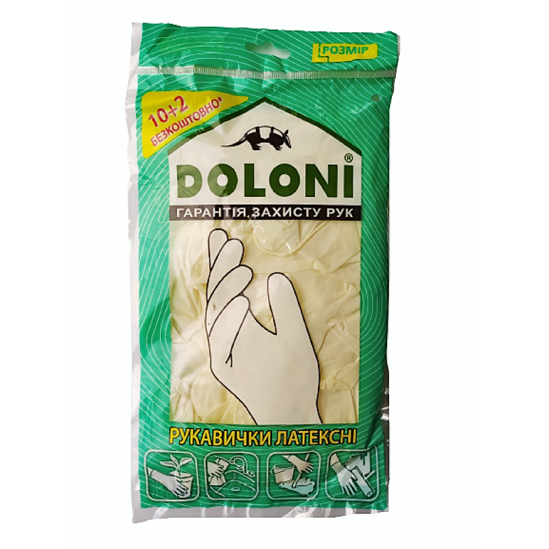 Перчатки Арт 4559 латексні одноразові неопудрені, розмір L , /6