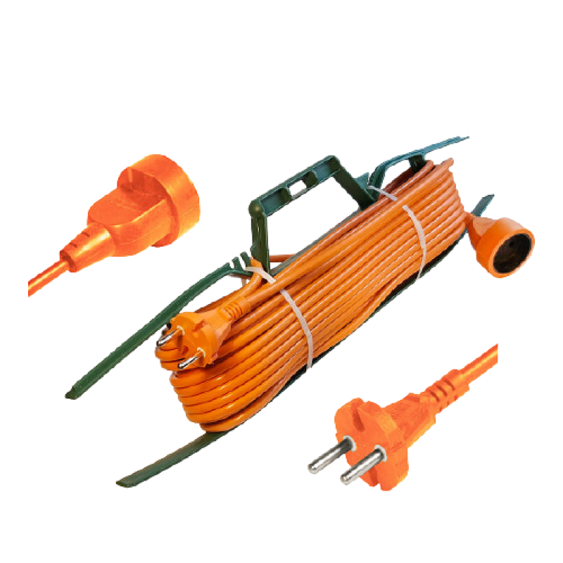 Подовжувач «тато-мама» ГОСТ 16А 220 В, (перетин дроту 2 * 1.50мм²) 40м ПОМАРАНЧЕВИЙ на рамці