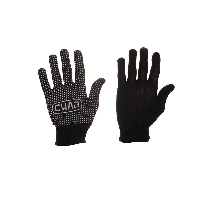 (New) Перчатки нейлонові чорні з дрібною ПВХ крапкою 